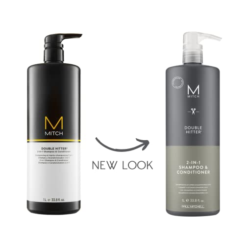 Paul Mitchell MITCH Double Hitter 2-in-1 Shampoo & Conditioner for Men, For All Hair Types, 33.8 fluid ounces