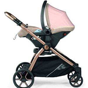 Ypsi – Compact Single to Double Stroller – Compatible with All Primo Viaggio Infant Car Seats & Ypsi Bassinets - Made in Italy - Mon Amour (Beige, Pink, & Rose Gold)