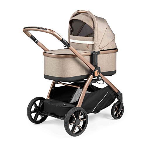 Ypsi – Compact Single to Double Stroller – Compatible with All Primo Viaggio Infant Car Seats & Ypsi Bassinets - Made in Italy - Mon Amour (Beige, Pink, & Rose Gold)