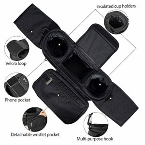 Stroller Organizer with Cup Holder, Universal Large Capacity Portable Black Accessories Caddy Bag, Fits for Doona Baby Jogger Trend Nuna Uppababy Vista V2 Graco Bob and All Other Strollers