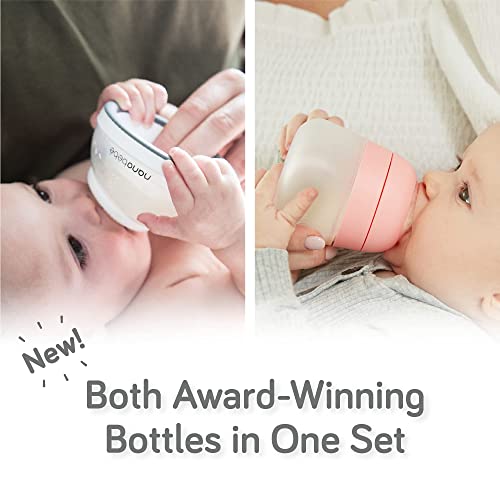 Nanobebe Baby Bottle Complete Starter Set, for Breast Milk and Formula, Anti Colic, Baby Shower Registry Gift, for Newborn, Infant and Baby - Pink