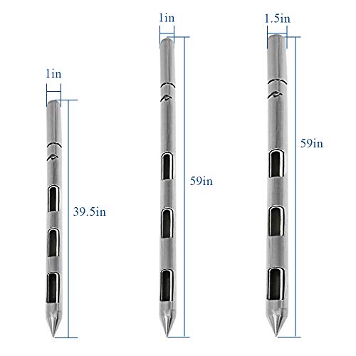 Stainless Steel Grains Powder Sampler Sampling Probe Granule Solid Sack Bag Sampling Double Tubes Slots Solid Thief (38mmX1.5m(3slots))