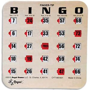 regal games – finger-tip shutter slide bingo cards – 25 pack – woodgrain – perfect for group events, bulk purchasing