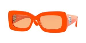 burberry astrid be4343 393874 52mm orange/dark orange rectangle sunglasses for women + bundle with designer iwear complimentary eyewear kit