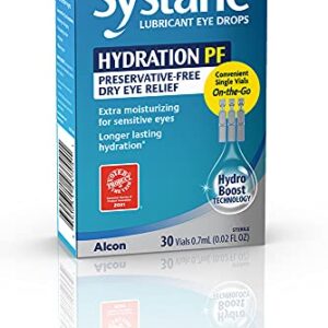 ALCON Systane Hydration Preservative-Free Lubricant Eye Drops, Transparent, 0.6 Fl Oz, 30 Count