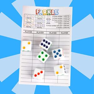 Regal Games - Farkle Dice Game - Fun Family-Friendly Dice Game - Includes Storage Cup with Lid, Six Dice, 25 Scorecards - Ideal for 2-4 Players Ages 12+