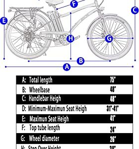Soumye 48V500W13Ah 26" Step-Over Beach Cruiser Electric Bicycle City E-Bike Mountain Bike(Fit 5Ft 3in to 6Ft 8in, Black)