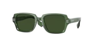 burberry eldon be4349 394671 51mm green/dark green rectangle sunglasses for men + bundle with designer iwear complimentary eyewear kit