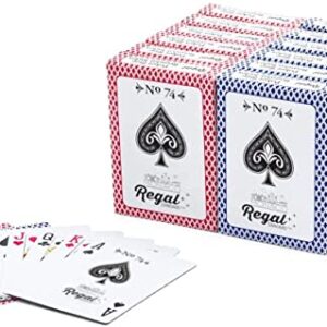 Regal Games - Bulk Playing Cards -2 Sets of 6-Red and Blue-12 Pack - Poker Size, Standard Index -for Blackjack, Euchre, Canasta Card Game - Perfect for Large Events, Bulk Purchasing