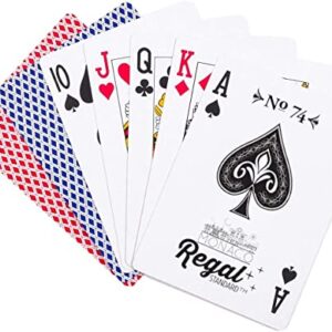 Regal Games - Bulk Playing Cards -2 Sets of 6-Red and Blue-12 Pack - Poker Size, Standard Index -for Blackjack, Euchre, Canasta Card Game - Perfect for Large Events, Bulk Purchasing