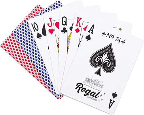 Regal Games - Bulk Playing Cards -2 Sets of 6-Red and Blue-12 Pack - Poker Size, Standard Index -for Blackjack, Euchre, Canasta Card Game - Perfect for Large Events, Bulk Purchasing