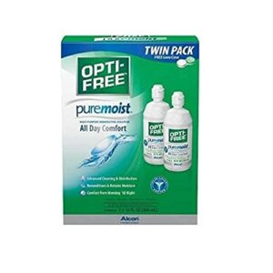 opti-free puremoist multi-purpose disinfecting solution, twin pack, 10 ounces per bottle