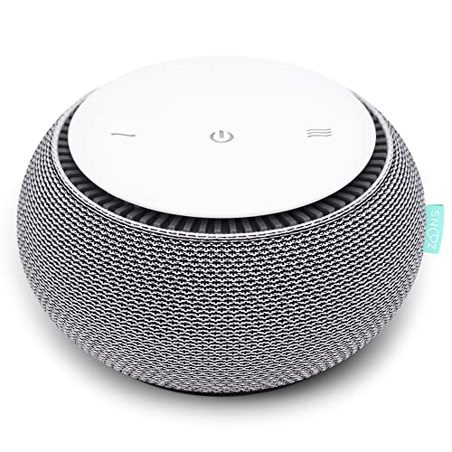 SNOOZ Smart White Noise Machine - Real Fan Inside for Non-Looping White Noise Sounds - App-Based Remote Control, Sleep Timer, and Night Light - Cloud