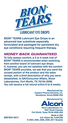 Bion® Tears Lubricant Eye Drops, 28 Single-Use Vials, 0.4-mL Each