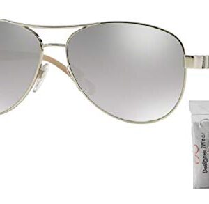 BURBERRY BE3080 10056V 59M Silver/Light Grey Mirror Gradient Silver Pilot Sunglasses For Women+ BUNDLE With Designer iWear Complimentary Eyewear Kit