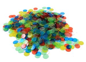 regal games – 1,000 transparent bingo chips – 3/4 inch – for large group games, game night, bingo hall, & educational activities – ages 5+ – 1,000 count – perfect for bulk purchasing