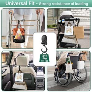 3 in 1 Stroller Cup Holder with 2 Stroller Hooks for Hanging Diaper Bags, Purse - Upgraded Removable Universal Cup Holder with Phone Holder & Snack Tray for Stroller, Bike, Wheelchair, Walker, Scooter