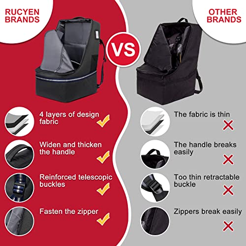 RUCYEN Car Seat Travel Bag, Infant Seat Travel Bag with Padded and Adjustable Shoulder Strap, Car Seat Travel Bag for Airplane, Large Gate Check Bag for Airplane, Car Seat Bags for Travel, Dark Grey