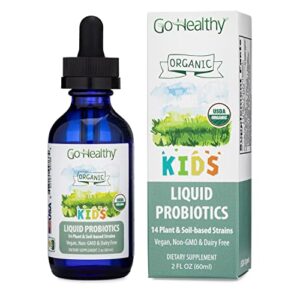 Probiotics for Infants, Toddlers & Kids - Vegan, Vegetarian, Non-GMO, Gluten Free, USDA Organic, w/Acidophilus Unflavored Drops 30-60 Servings
