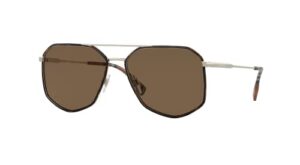 burberry ozwald be3139 110973 58mm light gold/dark havana/brown irregular sunglasses for men + bundle with designer iwear complimentary eyewear kit