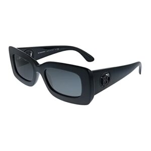 burberry astrid be 4343 300187 black plastic rectangle sunglasses grey lens