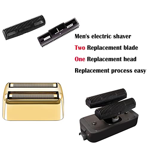 2 Pack Replacement Foil and Cutters Compatible with BaBylissPRO Double Foil Shaver, Replacement Foil Compatible with BaBylissPRO FXFS2 Shaver,Golden