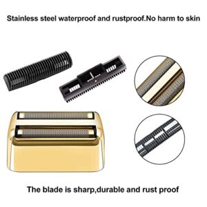 2 Pack Replacement Foil and Cutters Compatible with BaBylissPRO Double Foil Shaver, Replacement Foil Compatible with BaBylissPRO FXFS2 Shaver,Golden