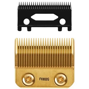 FX802G Replacement Blades Compatible with BaBylissPRO FX870/FXF880/FX810/FX825/FX673N Clippers, DLC Replacement Taper Blades for BaByliss Clipper Blades, Gold