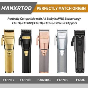 FX802G Replacement Blades Compatible with BaBylissPRO FX870/FXF880/FX810/FX825/FX673N Clippers, DLC Replacement Taper Blades for BaByliss Clipper Blades, Gold