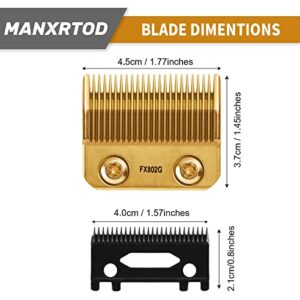 FX802G Replacement Blades Compatible with BaBylissPRO FX870/FXF880/FX810/FX825/FX673N Clippers, DLC Replacement Taper Blades for BaByliss Clipper Blades, Gold