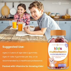 Kids Multivitamin Gummies | Multivitamin for Kids | Sugar Free Kids Vitamins | Vegan & Non-GMO | Gluten Free | Strawberry, Passionfruit, Peach & Cherry | 120 Gummy Vitamins for Kids (2 Pack)