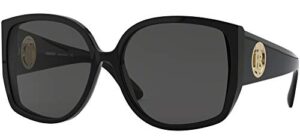 burberry be 4290 300187 black plastic square sunglasses grey lens