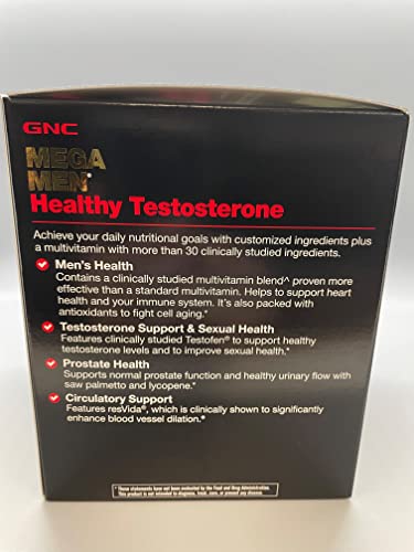 GNC Mega Men Healthy Testosterone Vitapak Program - 30 Vitapaks