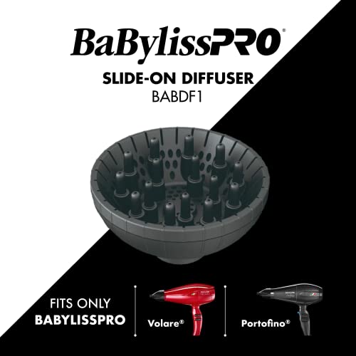 BaBylissPRO Slide-On Diffuser Attachment for Hair Dryer - for Volare or Portofino Hair Dryer ONLY, BABDF1