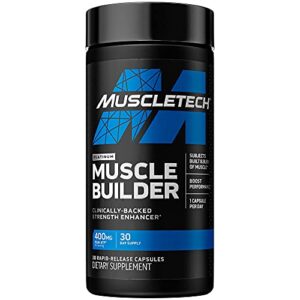 muscle builder | muscletech muscle builder | muscle building supplements for men & women | nitric oxide booster | muscle gainer workout supplement | 400mg of peak atp for enhanced strength, 30 pills