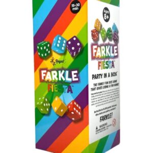 Regal Games - Farkle Fiesta - Fun Family-Friendly Dice Game - Includes 6 Multi-Colored Cups, 6 Sets of Colorful Dice, 20 Scorecards - Ultimate Party Game - Ages 8+