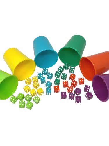 Regal Games - Farkle Fiesta - Fun Family-Friendly Dice Game - Includes 6 Multi-Colored Cups, 6 Sets of Colorful Dice, 20 Scorecards - Ultimate Party Game - Ages 8+