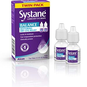 Systane Balance Lubricant Eye Drops, Restorative Formula, Twin pack, 0.33 Fl Oz (Pack of 2)