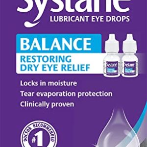 Systane Balance Lubricant Eye Drops, Restorative Formula, Twin pack, 0.33 Fl Oz (Pack of 2)