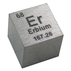 lingoshun periodic table erbium metal cube 99.9% pure for element collection lab experiment material hobbies substance block display/matte / 10x10x10mm