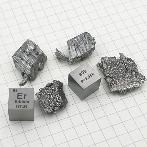 LINGOSHUN Periodic Table Erbium Metal Cube 99.9% Pure for Element Collection Lab Experiment Material Hobbies Substance Block Display/Matte / 10x10x10mm