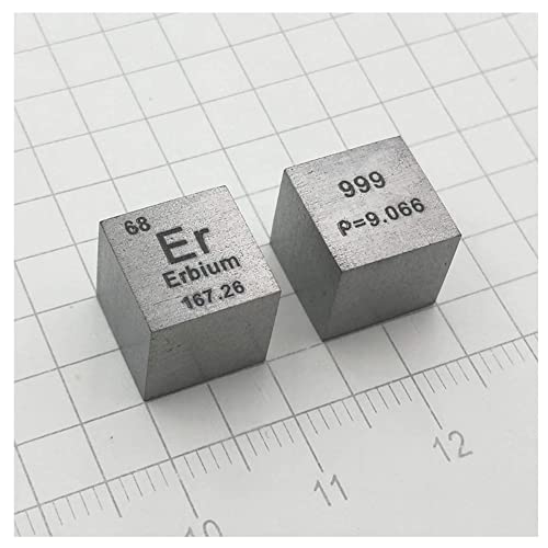 LINGOSHUN Periodic Table Erbium Metal Cube 99.9% Pure for Element Collection Lab Experiment Material Hobbies Substance Block Display/Matte / 10x10x10mm