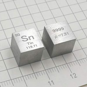 10mm Tin Metal Cube 99.9% Pure for Element Collection Lab Experiment Material Hobbies Substance Block Display