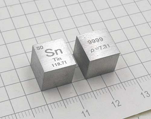 10mm Tin Metal Cube 99.9% Pure for Element Collection Lab Experiment Material Hobbies Substance Block Display