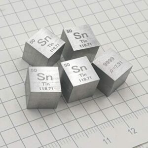 10mm Tin Metal Cube 99.9% Pure for Element Collection Lab Experiment Material Hobbies Substance Block Display