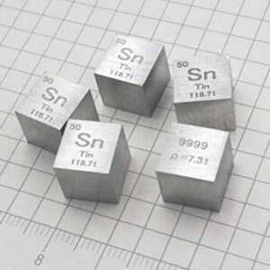 10mm Tin Metal Cube 99.9% Pure for Element Collection Lab Experiment Material Hobbies Substance Block Display