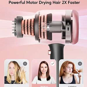 Wavytalk Professional Ionic Hair Dryer Blow Dryer with Diffuser and Concentrator for Curly Hair 1875 Watt Negative Ions Dryer with Ceramic Technology Nozzle for Fast Drying as Salon Light and Quiet