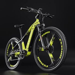 cysum cm520 29″ adult electric bike, electric mountain bike, 500w powerful motor, ebike max torque 55um, men’s e-mtb, 48v 14ah li-battery, ctiy commuter electric bicycle, max range 80km (black-green)