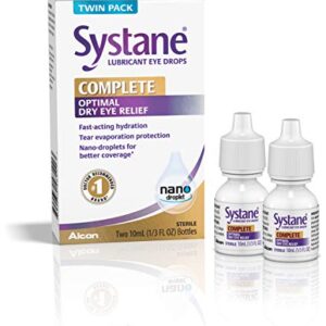 Systane Complete Lubricant Eye Drops, 0.34 Fl Oz, 2 Count (Pack of 1)