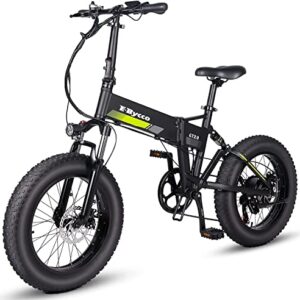 Foldable Electric Bike Fat Tire Mountain Ebike for Adult 20 inch 750W 48V 10AH Battery Power Long Range Electric Bicycle Pedal Assist Front Suspension Shimano 7 Speed Gears Fast Electric Moped 30MPH